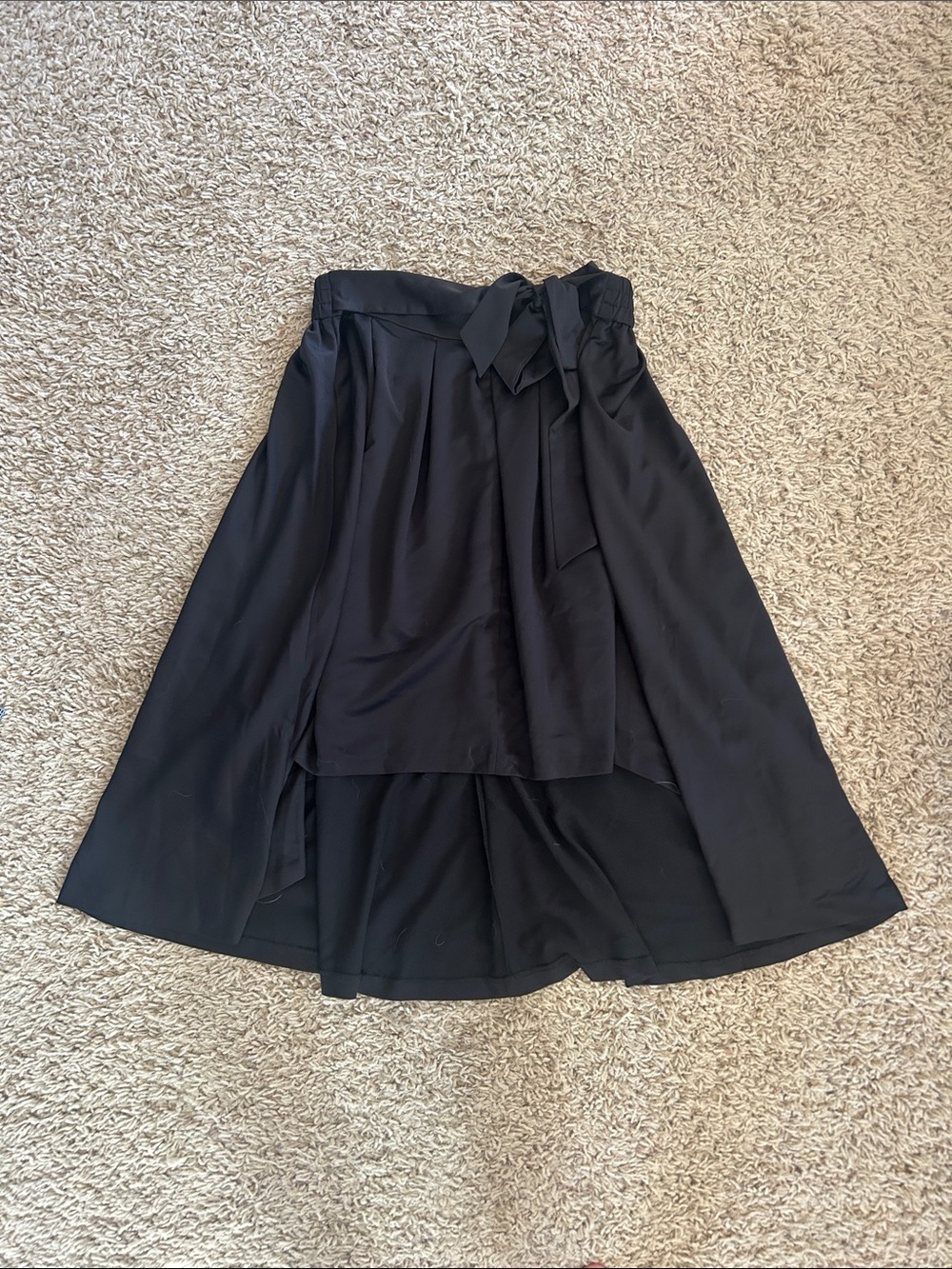 Black High-Low Tie-Waist Skirt